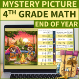 Preview of End of the Year 4th Grade Math Review | Mystery Picture Beaver Scouts