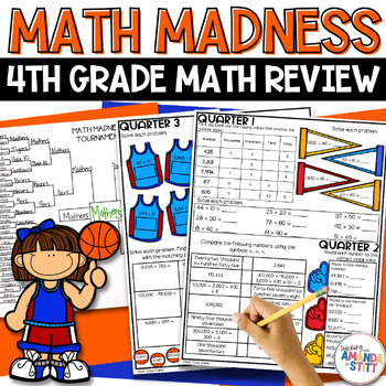 Preview of End of the Year 4th Grade Math Review Project & State Test Prep Activities