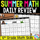 Preview of Summer Fun Work Packet End of the Year 4th Grade Math Review Summer Practice