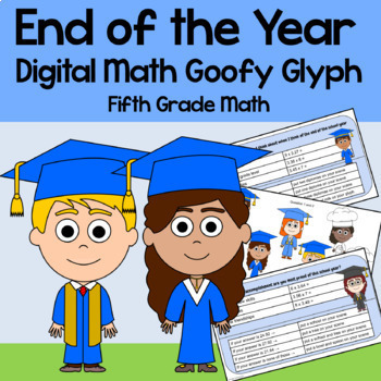 Preview of End of the Year 5th Grade Math Goofy Glyph Google Slides | Math Enrichment