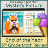 Preview of End of the Year 5th Grade Math Review | Mystery Picture | Fox