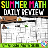 Fun Summer Work Packet 5th Grade End of the Year Math Acti