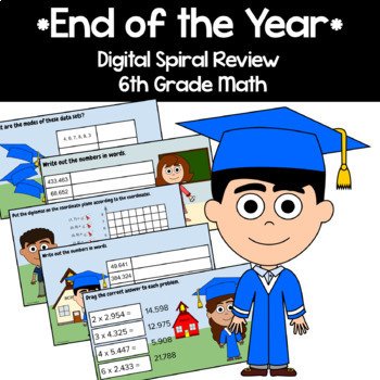 Preview of End of the Year 6th Grade Decimals Graphing Google Slides | Math Facts Fluency