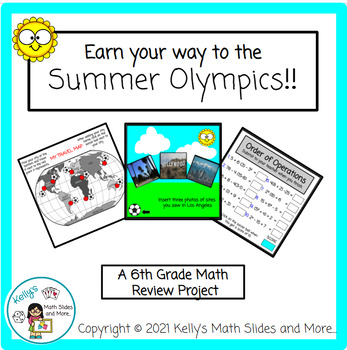 Preview of End of the Year - 6th Grade Math Review Project (PBL) - Summer Olympics-Themed