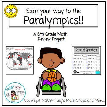 Preview of End of the Year - 6th Grade Math Review Project (PBL) - Summer Paralympics Theme