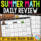 Preview of End of the Year Fun Work Packet Summer Math Review Activity 6th Grade Practice