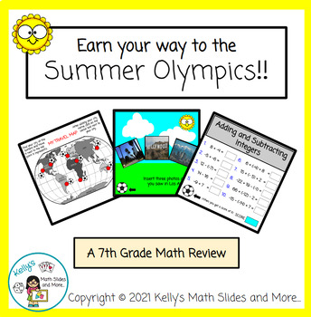 Preview of End of the Year - 7th Grade Math Review Project - PBL - Summer Olympics-Themed