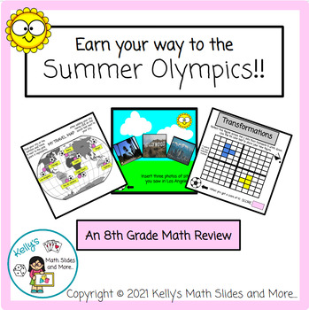 Preview of End of the Year - 8th Grade Math Review Project - PBL - Summer Olympics-Themed