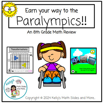 Preview of End of the Year 8th Grade Math Review Project (PBL) - Summer Paralympics Themed
