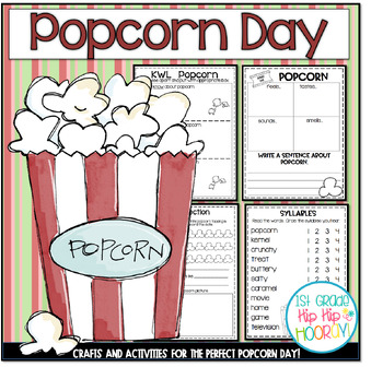 Preview of End of the Year Popcorn Day Themed Activities Countdown to Summer
