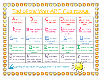 End of the Year ABC Countdown by Hannah Collier | TpT
