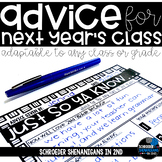 End of the Year ADVICE for the NEW CLASS!