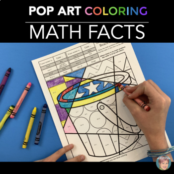 Preview of Summer-themed Math Fact Fluency Coloring Pages |  Fun End of the Year Activity!
