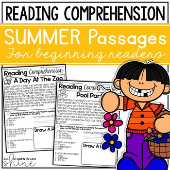 Preview of Reading Comprehension Passages | Summer Stories