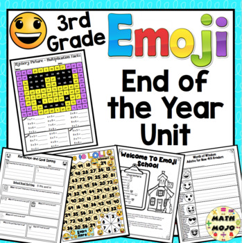 Preview of End of the Year Activities: 3rd Grade Emoji Themed End of the Year Unit
