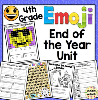 Preview of End of the Year Activities: 4th Grade Emoji Themed End of the Year Unit