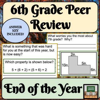 Preview of End of the Year Activities 6th Grade Math Review End of Year