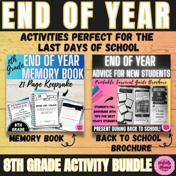 Preview of End of the Year Activities BUNDLE | {8th Grade} Memory Book |Last Week of School