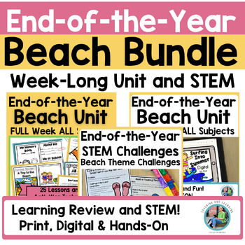 Preview of End of the Year Activities: Beach Theme & Beach STEM for End of Year Makerspace