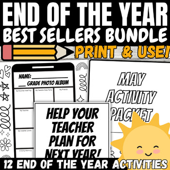 Preview of End of the Year Activities Bundle Memories Writing and More for May and June
