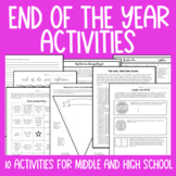 End of the Year Activities Bundle: Middle and High School