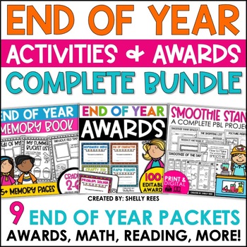 Preview of End of the Year Activities Bundle for 3rd, 4th, and 5th Grades