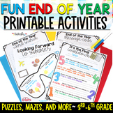 End of Year Activities 4th Grade Summer Fun Packet End of 