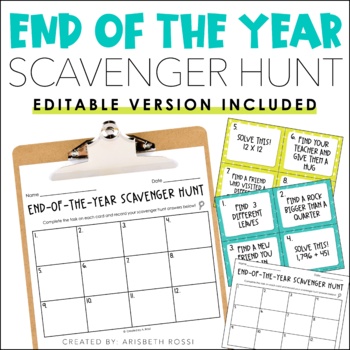 Preview of End of the Year Activities | End of the Year Scavenger Hunt