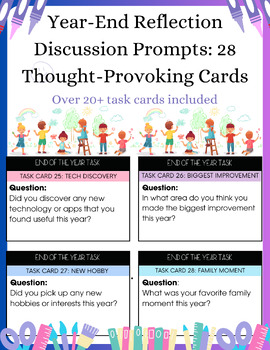 Preview of End of the Year Activities, End of the Year TASK Conversation Task Cards (28)