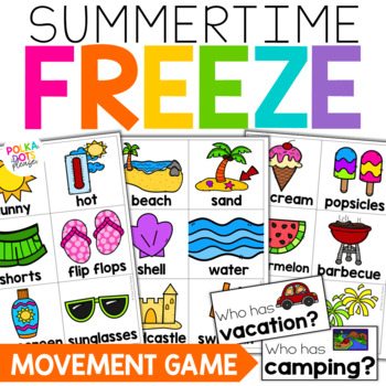 Preview of End of the Year Activities | FREEZE Movement Game | Summer Writing Prompts