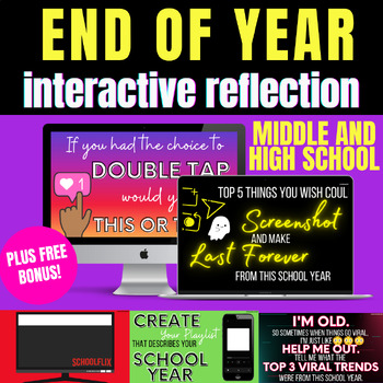 Preview of End of the Year Activities Fun for Middle and High School +BONUS free extras
