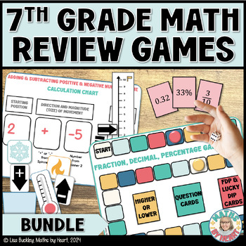 Preview of End of the Year Activities & Games to Review 7th Grade Math - BUNDLE