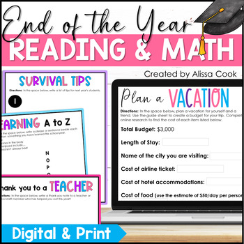 Preview of End of the Year Activities  | Google Classroom | Digital and Print