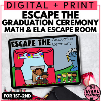 Preview of End of the Year Activities Graduation Themed Math and ELA Escape Room Game