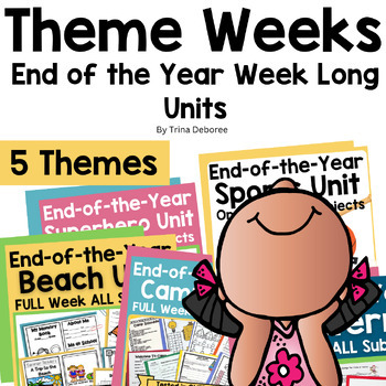 Preview of Summer School Activities Theme Weeks for Fun Summer Activities for 2nd Grade
