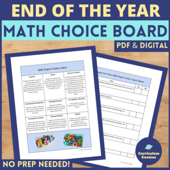 Preview of End of the Year Activities Math Graphing Project Choice Board
