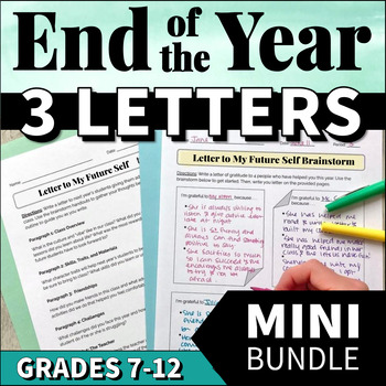 Preview of End of Year Letter to Future Self & Letter to Next Years Students ELA activities