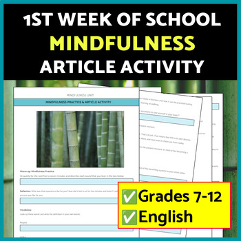 Preview of End of the Year Activities: Mindfulness Article- Mental Health Awareness Month