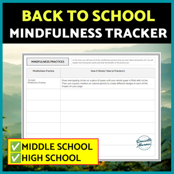 Preview of End of the Year Activities: Mindfulness Practice Tracker Note-Taking Guide