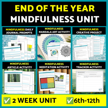 Preview of End of the School Year Activities Mindfulness Mental Health Awareness Month Unit