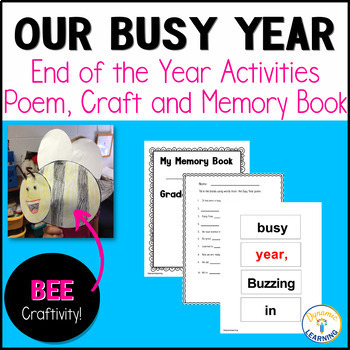 Preview of End of the Year Activities Poem Bee Craft Memory Book