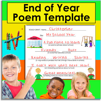 Preview of End of the Year Poem Template - Poetry Writing - Easy Poem Template
