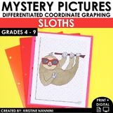Sloths Coordinate Graphing Mystery Pictures - Early Finish