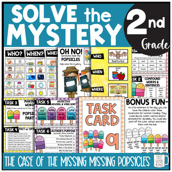 Preview of End of the Year Activities Solve the Mystery ELA Task Card Missing Popsicles 2nd