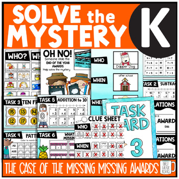 Preview of End of the Year Activities Solve the Mystery Math Task Card Missing Awards K