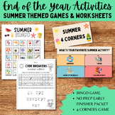 End of the Year Activities Summer Four Corners Fun Puzzles