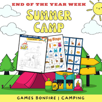 Preview of End of the Year Activities | Summer Kids Camping Theme Math,ELA,Writing, Science