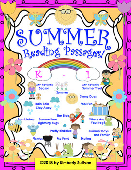 Preview of Summer Reading Comprehension Passages and Questions! Distance Learning