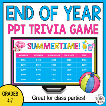 Preview of End of the Year Activities - End of the Year Class Party - Summer Trivia Game