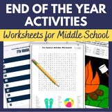 End of the Year Activities Word Search Worksheets Coloring